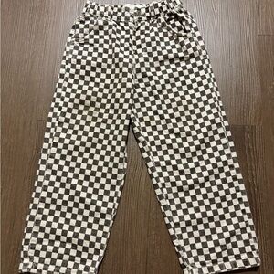 Zara Kids Black and White Checkered Pants